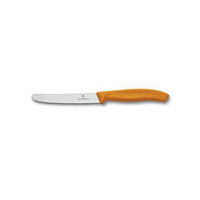 Victorinox Orange 11cm Round Tip Wavy Edge Classic Serrated Steak & Tomato Knife - Discountinued