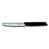 Swiss Modern Black Wavy Edge Table Knife 6.9003.11