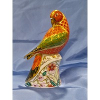 Royal Crown Derby 2005 Lorikeet Paperweight with Gold Basal Stopper No.739