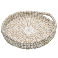 Seagrass Woven White Serving Tray