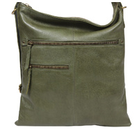 Modapelle Olive Leather Large Hobo/Shoulder/Backpack