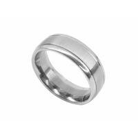 Polished and Satin Finish Stainless Steel Ring AUS Size U
