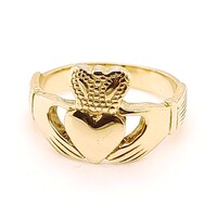 9 Carat Yellow Gold Claddagh Ring AUS Size M