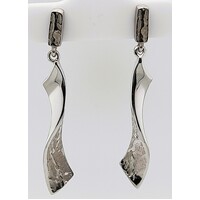 Sterling Silver Rhodium Plated Drop Earrings