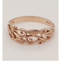 9 Carat Rose Gold Fern Ring AUS Size M½ 
