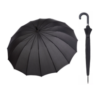 Liverpool 16 Rib Black Umbrella
