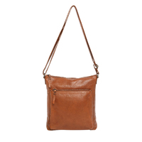 Large Tan Soft Cow Leather Cross Body Bag