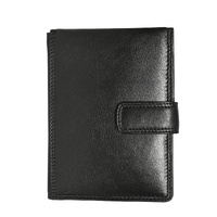 Modapelle Black Soft Cow Leather RFID Protected Passport Wallet