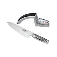 GLOBAL® 2 Piece Starter Set - 20cm Cooks Knife & Water Sharpener