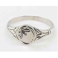 Sterling Silver Oval Signet Ring AUS Size K