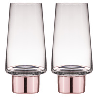 Aurora Set of 2 Clear Rose 350ml Highball Tumblers