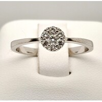 9 Carat White Gold Diamond Ring AUS Size M½
