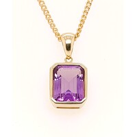 9 Carat Yellow Gold Amethyst Pendant