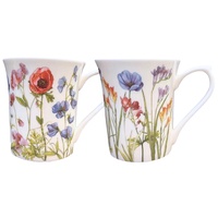 Queens By Churchill 2AT Aquarelle 200ml/7oz Royale Fine Bone China Mugs