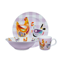 Pete Cromer Barn Friends 3 Piece Chook Dinner Set