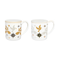 Maxwell & Williams Set of 2 White Christmas 340ml Mugs