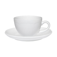 White Basics Rococo Collection 90ml Porcelain Demi Cup & Saucer