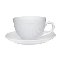 White Basics Rococo Collection 240ml Porcelain Cup & Saucer
