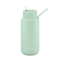 1000ml (34oz) Mint Gelato Stainless Steel Ceramic Reusable Bottle with Straw Lid