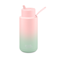 1000ml (34oz) Limited Edition Gradient Blushed / Mint Gelato Stainless Steel Ceramic Reusable Bottle with Straw Lid