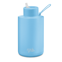 2000ml (68oz) Limited Edition Sky Blue Stainless Steel Ceramic Reusable Bottle with Straw Lid