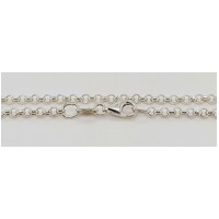 Sterling Silver 2.4mm Wide 40cm Round Belcher Link Chain