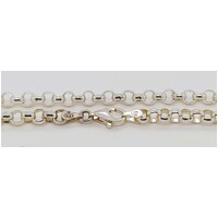 4.5mm Wide Sterling Silver Belcher Link 50cm Long Chain with Cartier Clasp