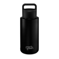 1000ml (34oz) Midnight Stainless Steel Ceramic Reusable Bottle with Grip Lid