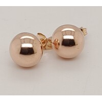 9 Carat Rose Gold 8mm Ball Stud Earrings