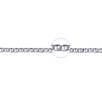 3mm Wide Sterling Silver Bevelled Anchor Diamond Cut Italian Link 45cm Long Chain with Parrot Clasp