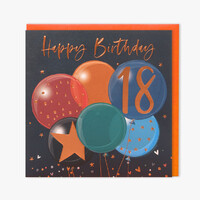 Bleu Balloons Happy Birthday '18' Card