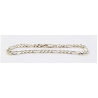 21cm Sterling Silver Figaro Link Bracelet