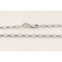 9 Carat White Gold 50cm Oval Belcher Link Chain BO1 9WG-50