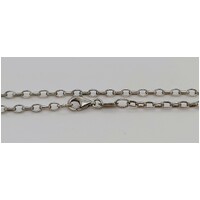 Sterling Silver Oxidised 50cm Oval Belcher Link Chain - CLEARANCE
