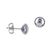 Sterling Silver Palin Polished Flattened Ball Stud Earrings