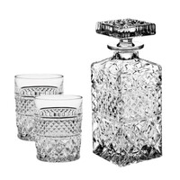 Bohemia Crystal Madison Decanter with set of 2 Double Old Fashioned Tumblers