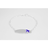 Sterling Silver Infants Identity Bracelet with Blue Bird
