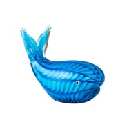 Blue Coloured Glass Whale Figurine/Ornament 
