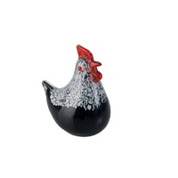 Coloured Glass Black Chook Ornament