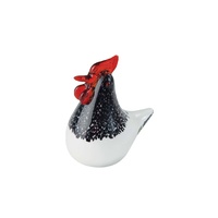 Coloured Glass White Chook Ornament 