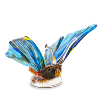The Russell Collection Zibo Art Glass Papilio Peacock Butterfly Ornament