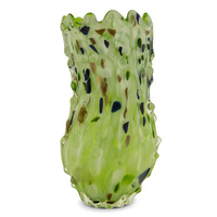 Zibo Art Glass Green Vase