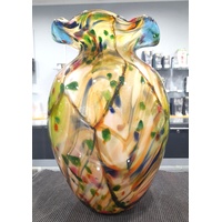 Zibo Art Glass Cerulian Vase