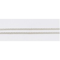 1mm Wide Sterling Silver Diamond Cut Curb Link 45cm Long Chain with Bolt Ring Clasp