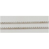 1mm Wide Sterling Silver Diamond Cut Curb Link 50cm Long Chain with Cartier Clasp