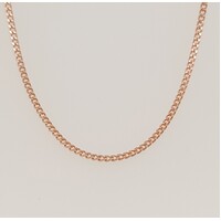 9 Carat Rose Gold Diamond Cut Curb Link 45cm Chain