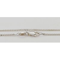 Sterling Silver 1.5mm Wide 45cm Diamond Cut Curb Link Chain