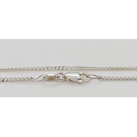 Sterling Silver 1.5mm Wide 45cm Diamond Cut Curb Link Chain