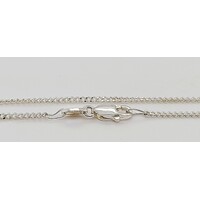 1.5mm Wide Sterling Silver Diamond Cut Curb Link 45cm Long Chain with Parrot Clasp