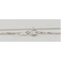 Sterling Silver 1.5mm Wide 50cm Diamond Cut Curb Link Chain